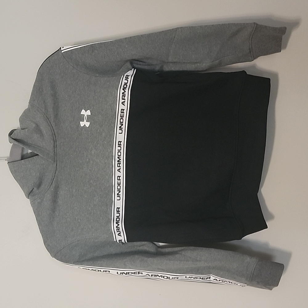 Under Armour hoodie YSM boy Small cold gear black gray New